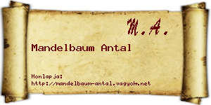 Mandelbaum Antal névjegykártya
